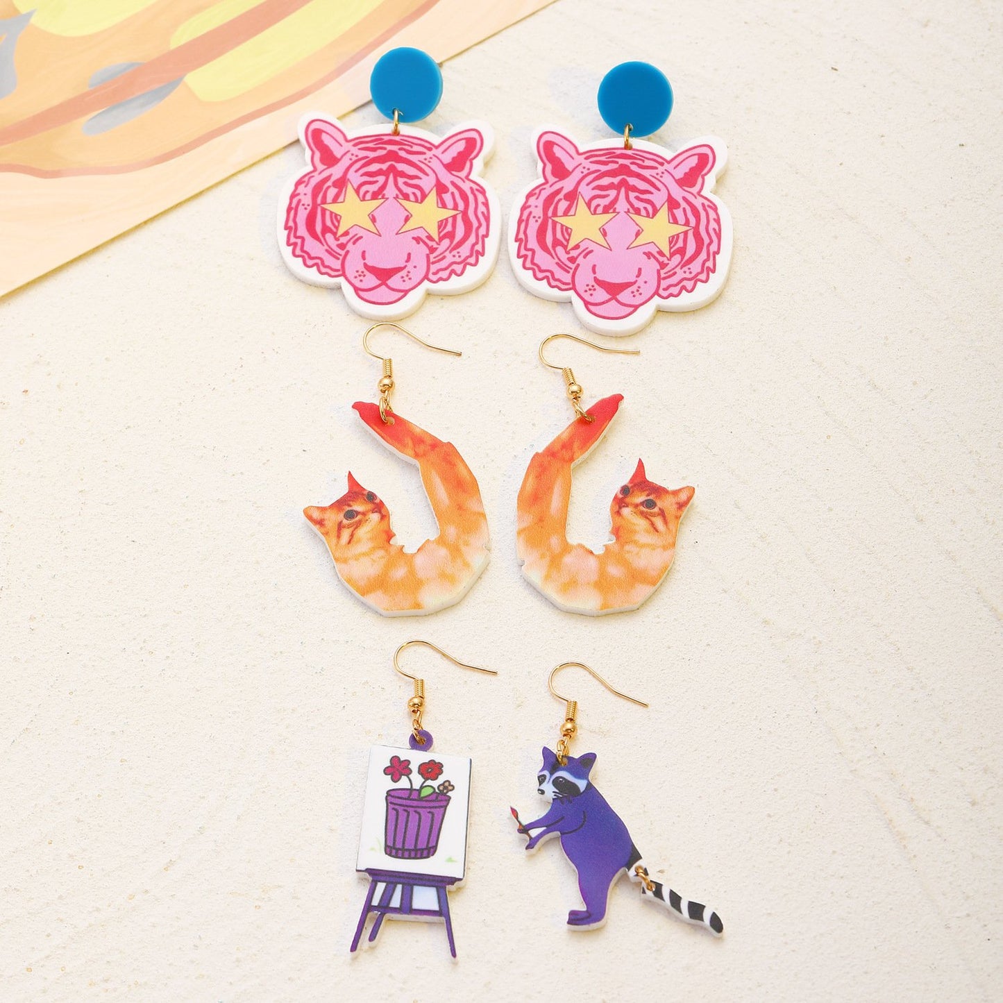 🦐😺Shrimp Meowgic Earrings