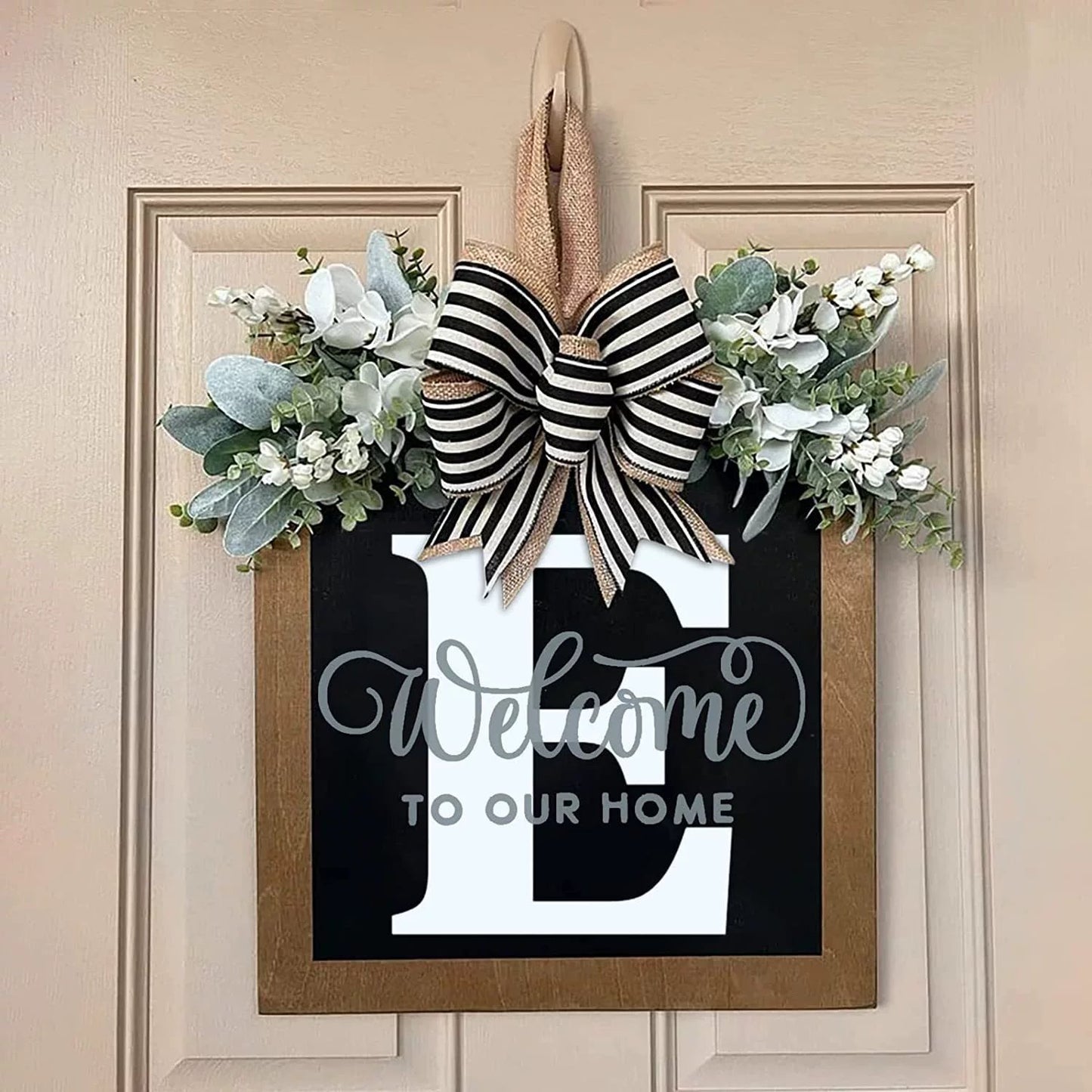 Letter & Leaf Design Door Hanger