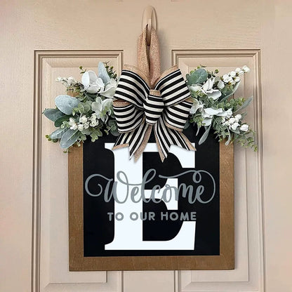 Letter & Leaf Design Door Hanger