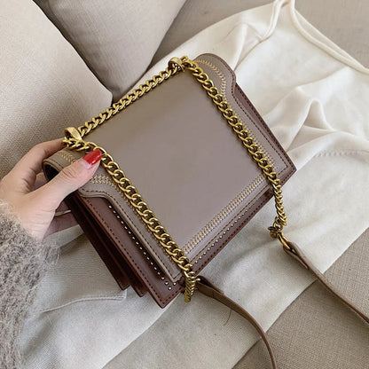 Retro Shoulder Mini Square Bag with Chain Strap