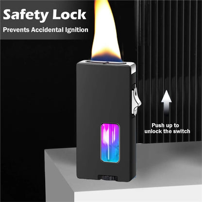 7-Hole Flame Butane Windproof Lighter, with Safety Lock (Butane not Included)