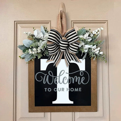 Letter & Leaf Design Door Hanger