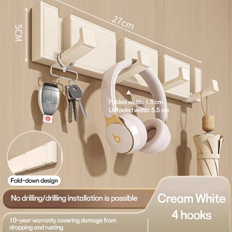 🔥2025 New Arrival👍🏻Folding Hideaway Towel Hanger Hooks Wall Mounted