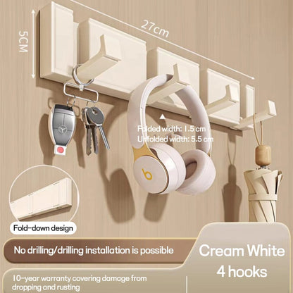 🔥2025 New Arrival👍🏻Folding Hideaway Towel Hanger Hooks Wall Mounted