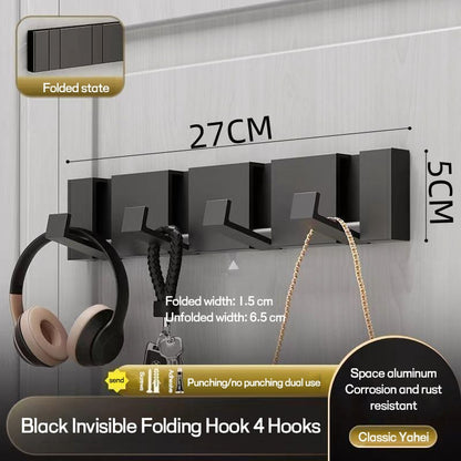 🔥2025 New Arrival👍🏻Folding Hideaway Towel Hanger Hooks Wall Mounted