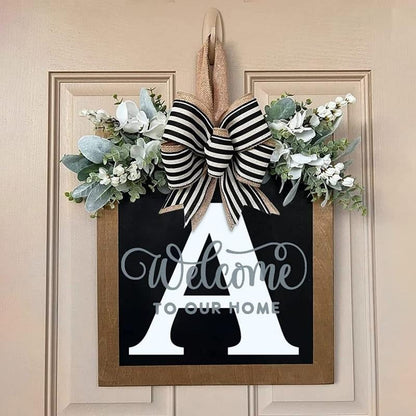Letter & Leaf Design Door Hanger