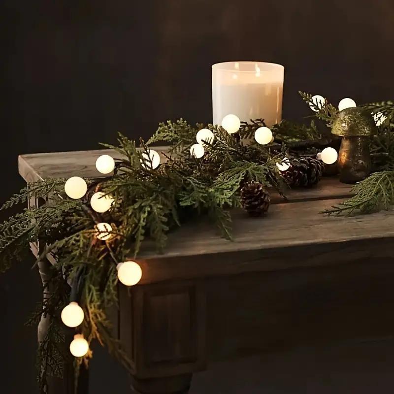🌲Artificial Cedar Garland with Pine Cones
