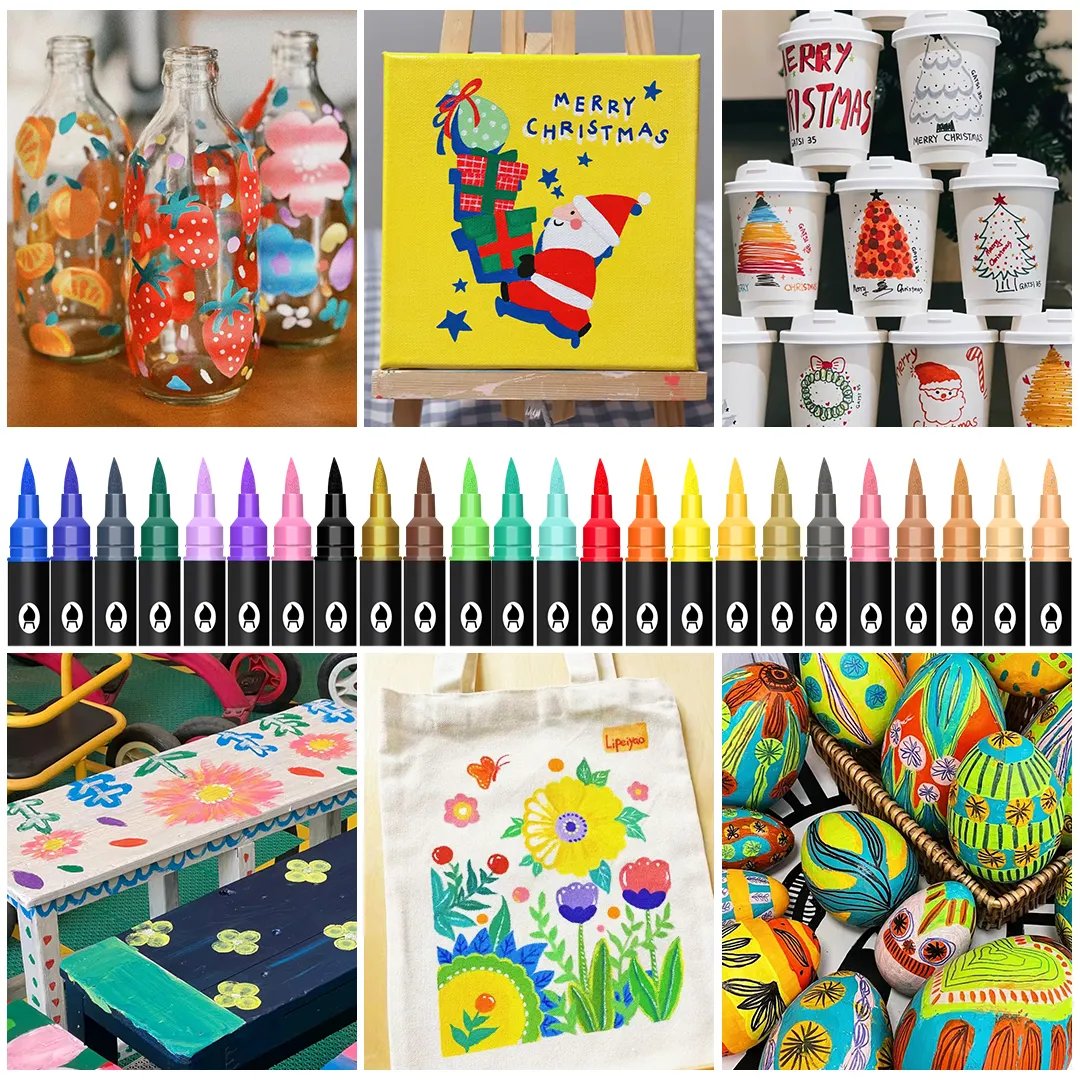 🔥Last Day Promotion-49% OFF - Dual Tip Acrylic Paint Pen Marker - 24/48/72/120 Colours