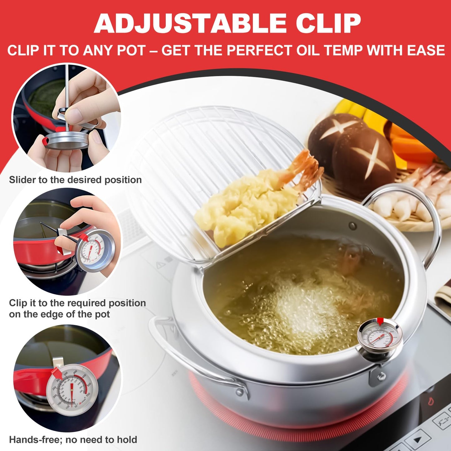 🥘🔥 Deep Fry Thermometer with Pot Clip