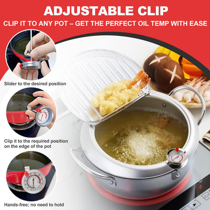 🥘🔥 Deep Fry Thermometer with Pot Clip