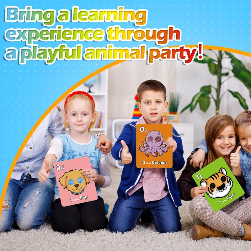 ✨Buy 2 Get Free Shipping🔥26 Pcs Alphabet ABC Flash Cards with Animal Masks
