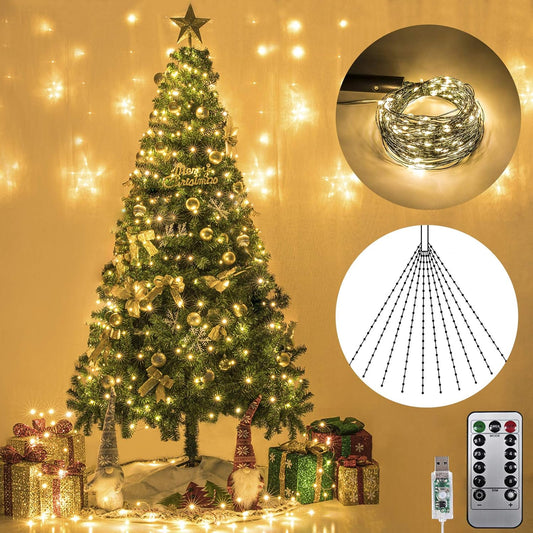🎅🔥8 Modes 100-300 Christmas LED Firefly Twinkle String Lights