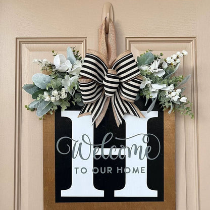 Letter & Leaf Design Door Hanger