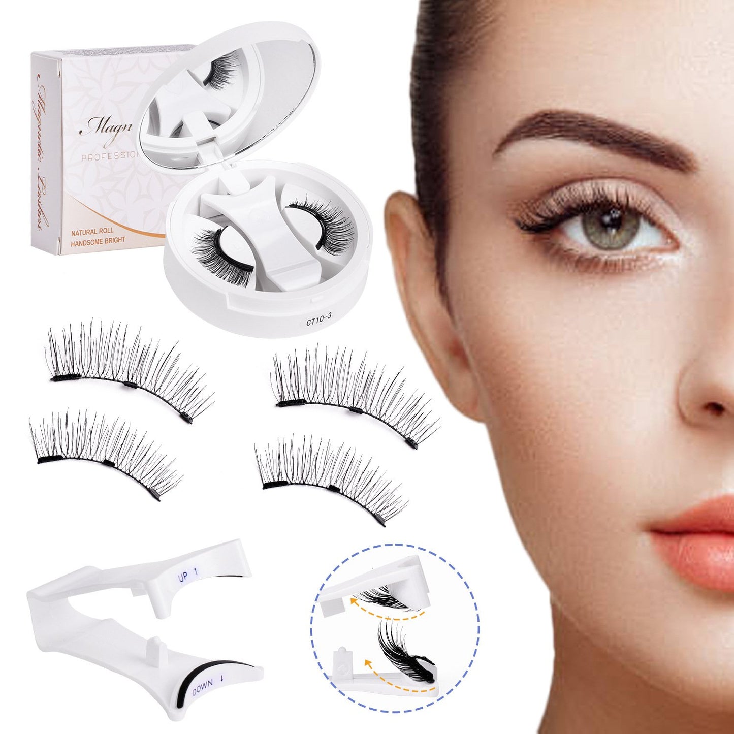 Reusable Magnetic Eyelashes with Applicator