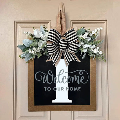 Letter & Leaf Design Door Hanger