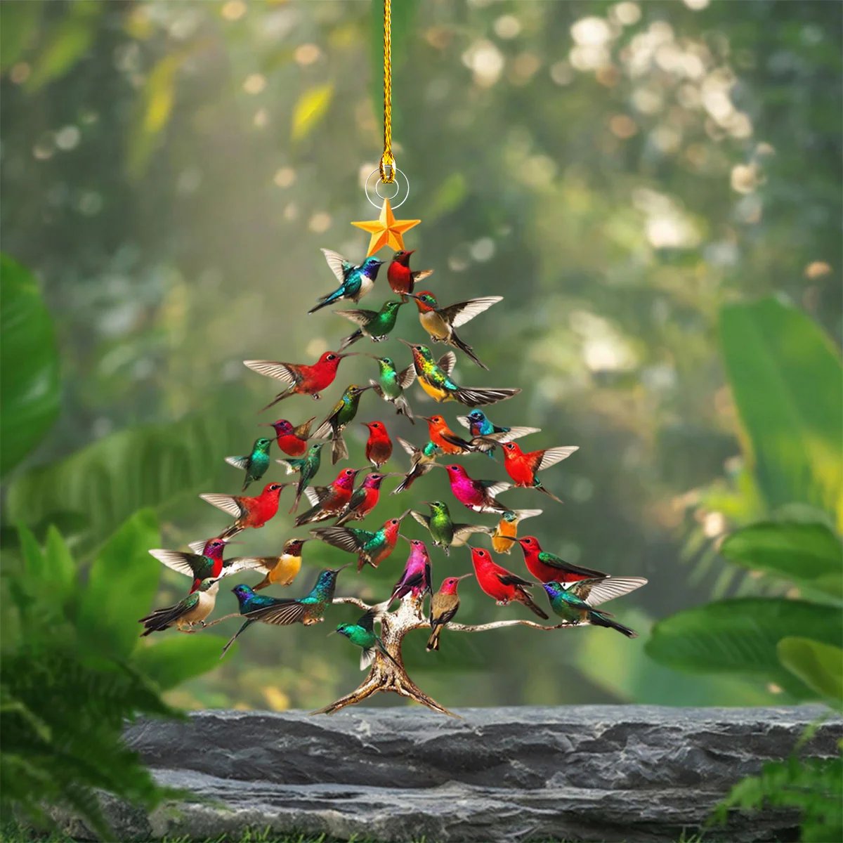 🔥🐦🎄Hummingbird Christmas 2D Acrylic Ornament