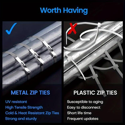 🔩304 Stainless Steel Cable Ties: Heavy-Duty, Secure & Weatherproof for Industrial & Outdoor Use