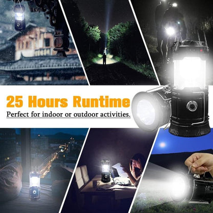 Collapsible Portable LED Camping Lantern Lightweight Waterproof Solar USB Rechargeable Flashlight