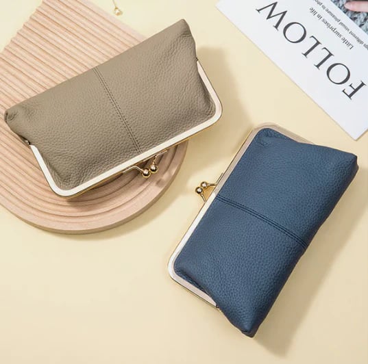 💥Premium Genuine Leather Long Wallet – ✨Timeless Elegance, Unbeatable Price💕