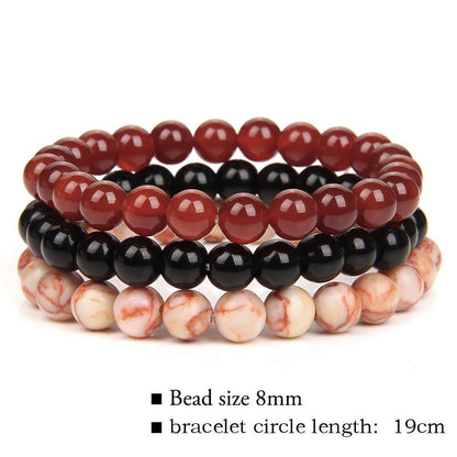 🎁Triple Crystal Bracelet Set – 8mm Tiger’s Eye, Obsidian, Amethyst, Apatite, Rose Quartz & Hematite