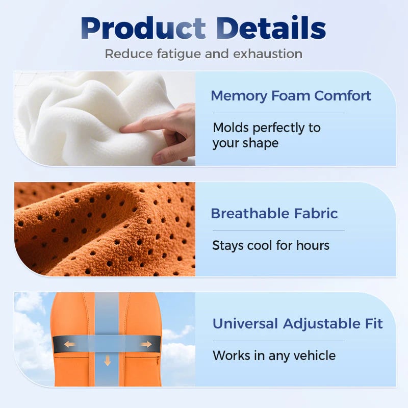 Comfortable Car Headrest & Lumbar Pillow