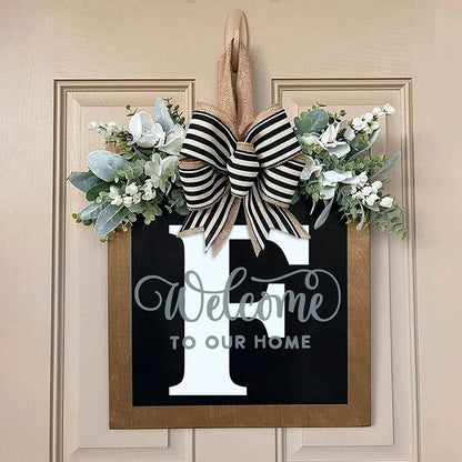 Letter & Leaf Design Door Hanger
