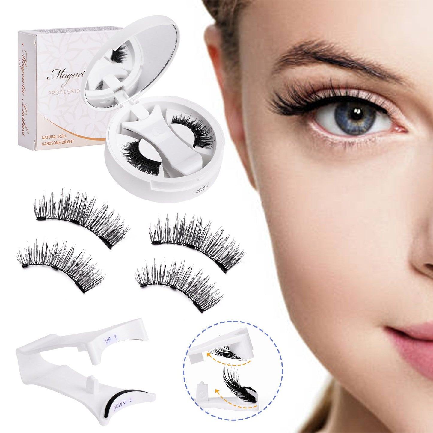 Reusable Magnetic Eyelashes with Applicator