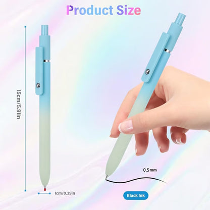5 Pcs Gel Ink Pens, 0.7mm Medium Tip Black Ink Roller Ball Pens, Quick Drying Pens for Smooth Writing