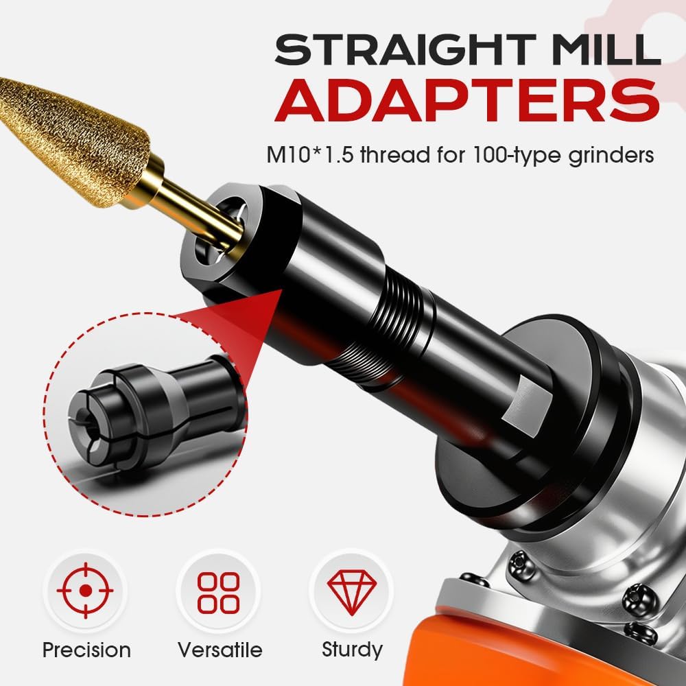🔥3MM & 6MM (1/8" & 1/4") Angle Grinder to Straight Grinder Adapter