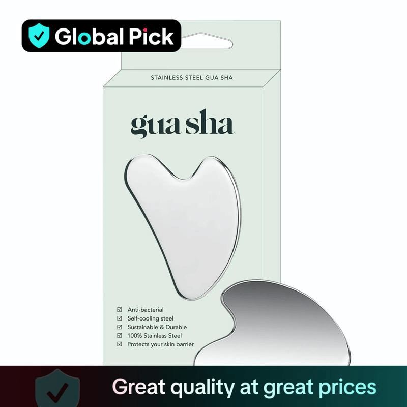 💆‍♀️ Transform Your Skincare Routine✨ Kitsch Stainless Steel Gua Sha Tool - For Glowing, Stress-Free Skin!