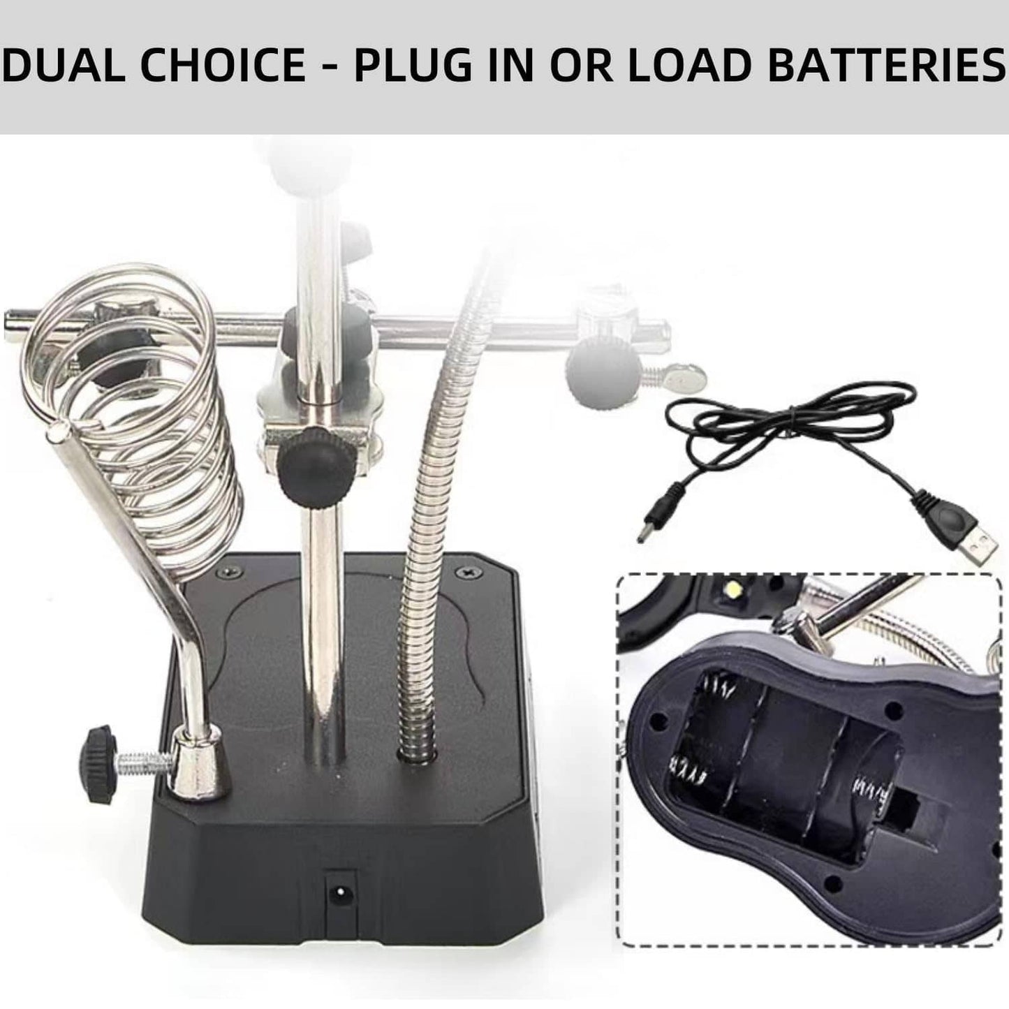 🔍 Adjustable LED Magnifying Glass Soldering Station – Hands-Free Precision Made Easy! 💡