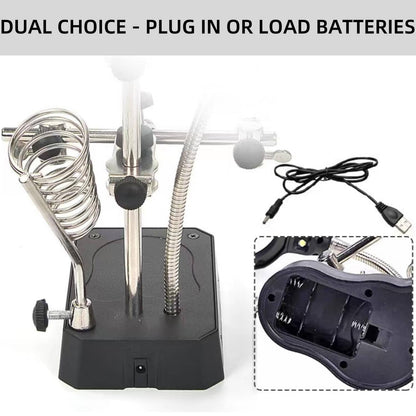 🔍 Adjustable LED Magnifying Glass Soldering Station – Hands-Free Precision Made Easy! 💡