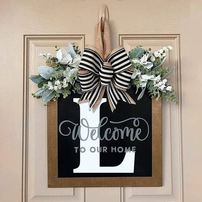 Letter & Leaf Design Door Hanger