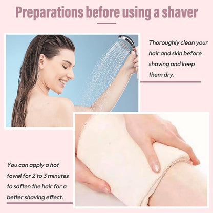 🩱Akunbem Bikini Trimmer for Women, Electric Shaver and Razor Rechargeable 2-in-1 Body and Facial Epilator