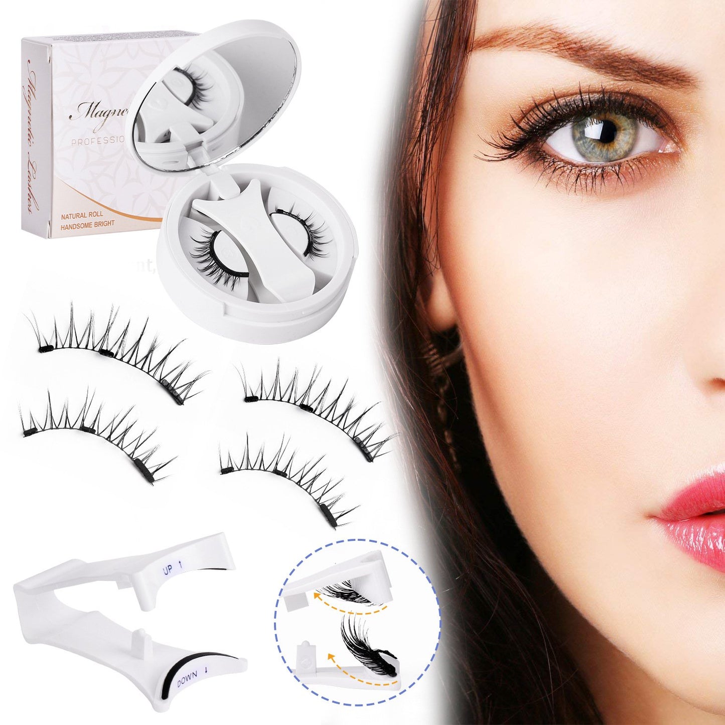 Reusable Magnetic Eyelashes with Applicator