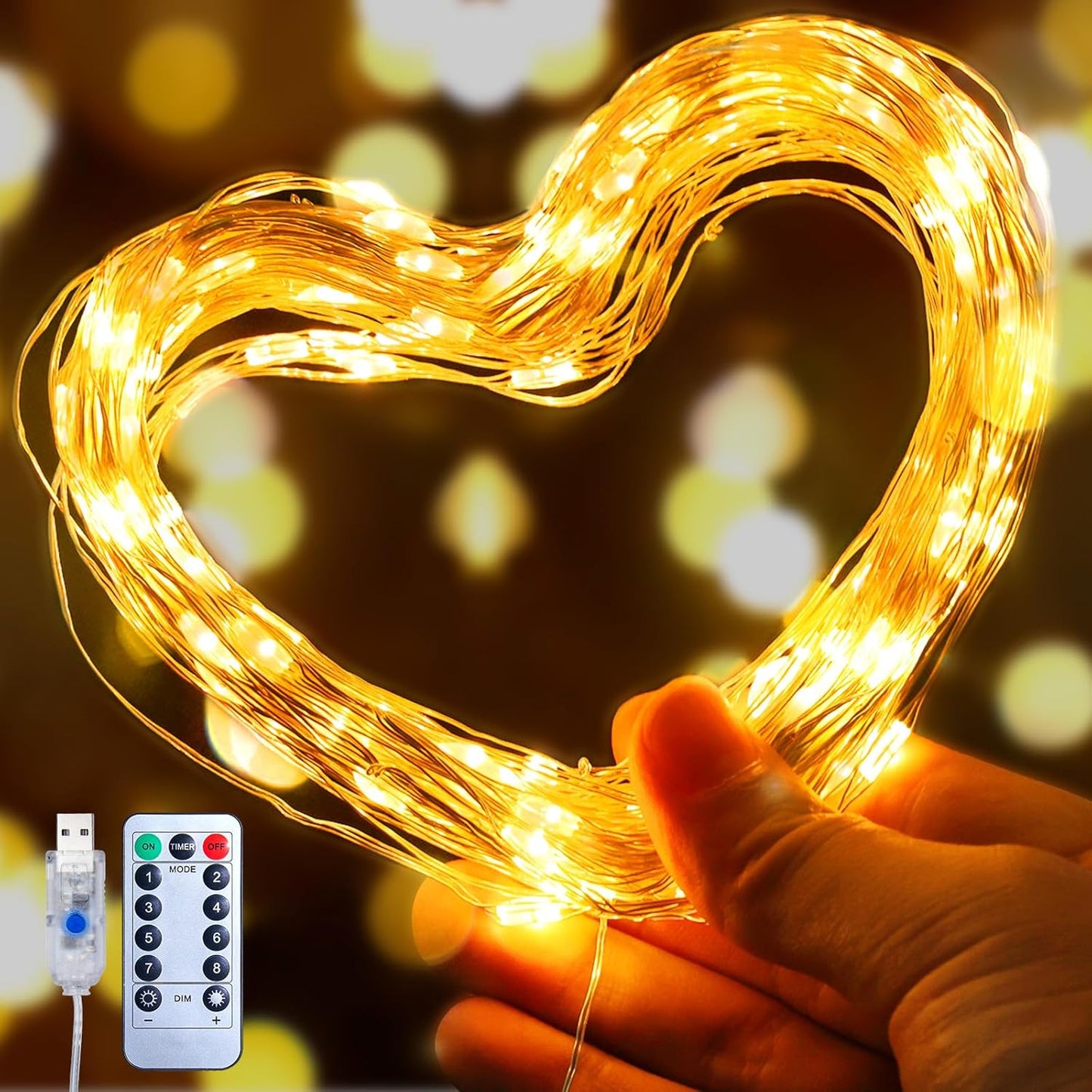 🎅🔥8 Modes 100-300 Christmas LED Firefly Twinkle String Lights