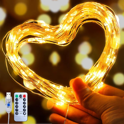 🎅🔥8 Modes 100-300 Christmas LED Firefly Twinkle String Lights