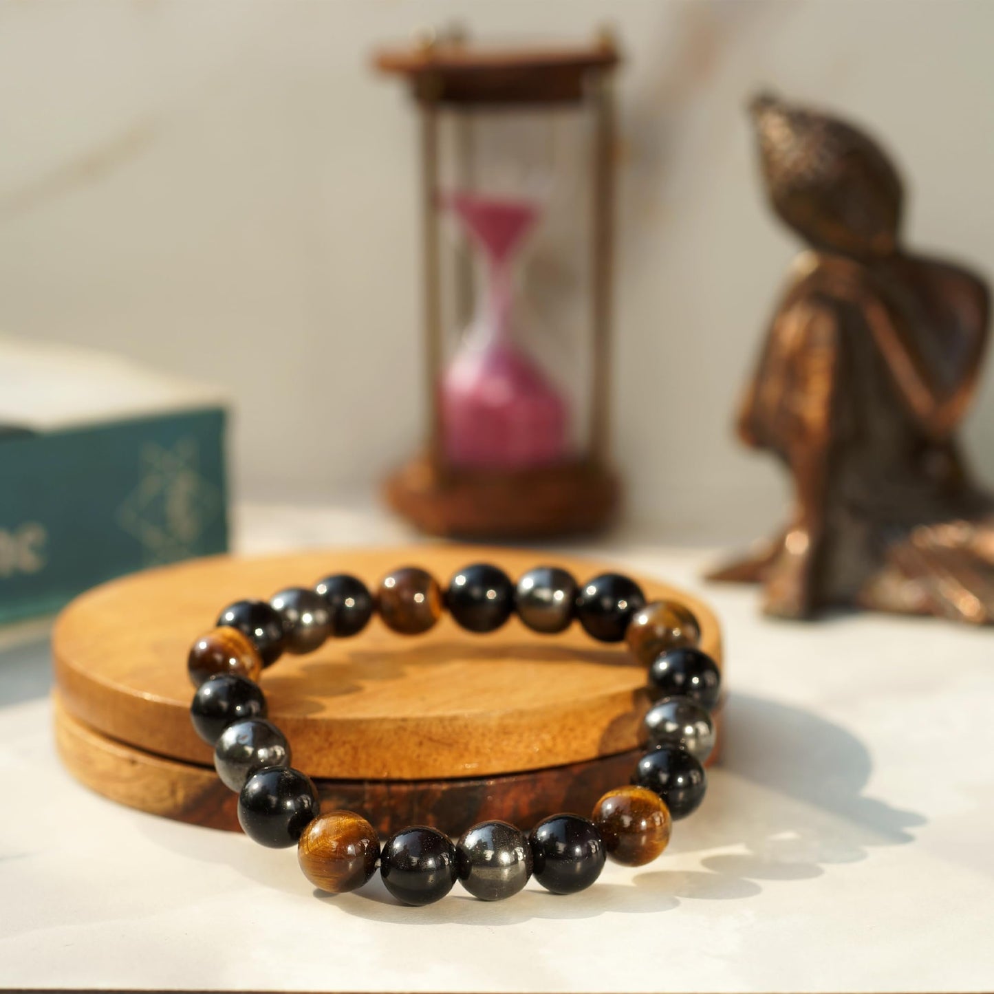 🎁Triple Crystal Bracelet Set – 8mm Tiger’s Eye, Obsidian, Amethyst, Apatite, Rose Quartz & Hematite