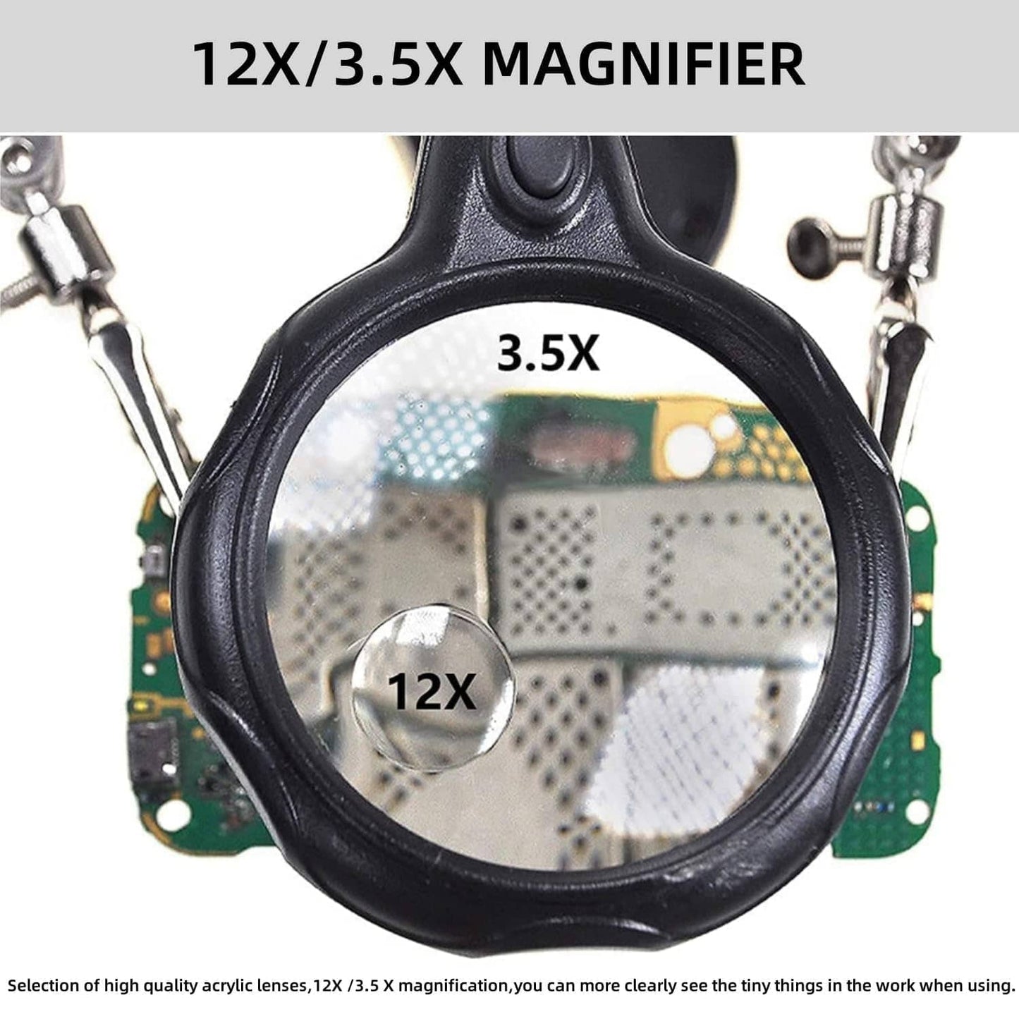 🔍 Adjustable LED Magnifying Glass Soldering Station – Hands-Free Precision Made Easy! 💡