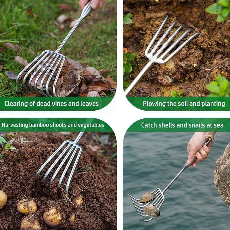 Multifunctional Stainless Steel Garden Planting Rake