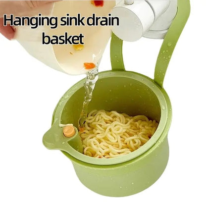 Hanging Sink Drain Basket with Bottom Release – Multi-Purpose Kitchen Strainer for Leftovers, Fruits, Tea & Cleaning Tools