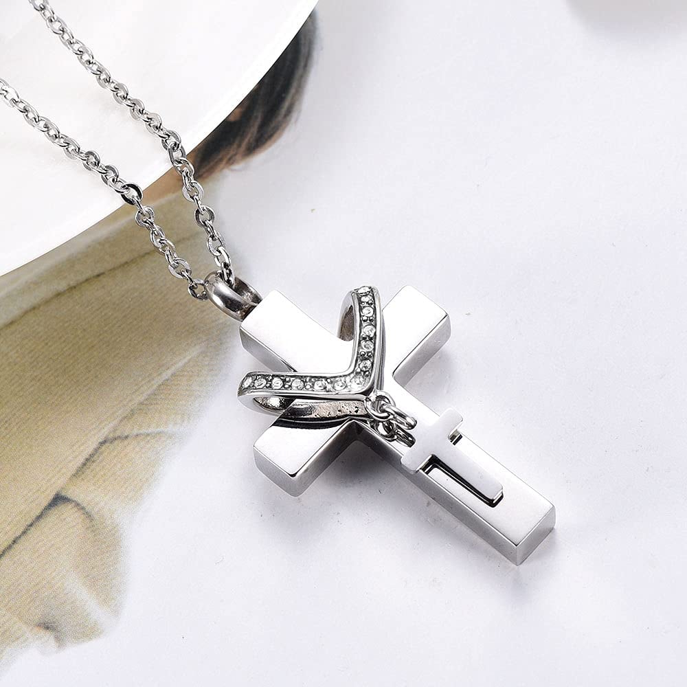 Cremation Jewelry for Ashes – Cross Urn Necklace Pendant ⚱️✝️