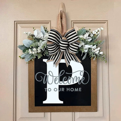 Letter & Leaf Design Door Hanger
