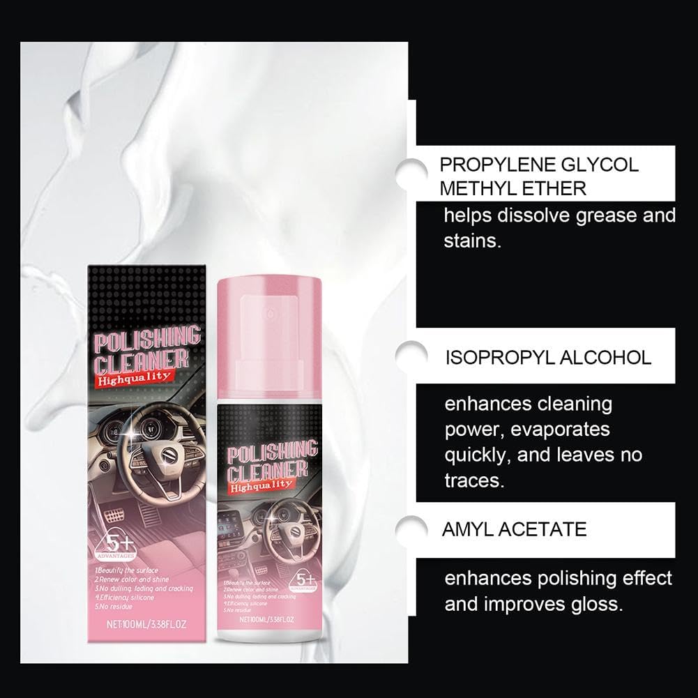 🧼 Interior Car Polish Cleaner Spray – 3.4 fl oz