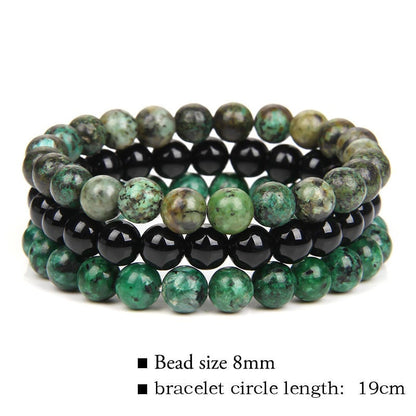 🎁Triple Crystal Bracelet Set – 8mm Tiger’s Eye, Obsidian, Amethyst, Apatite, Rose Quartz & Hematite
