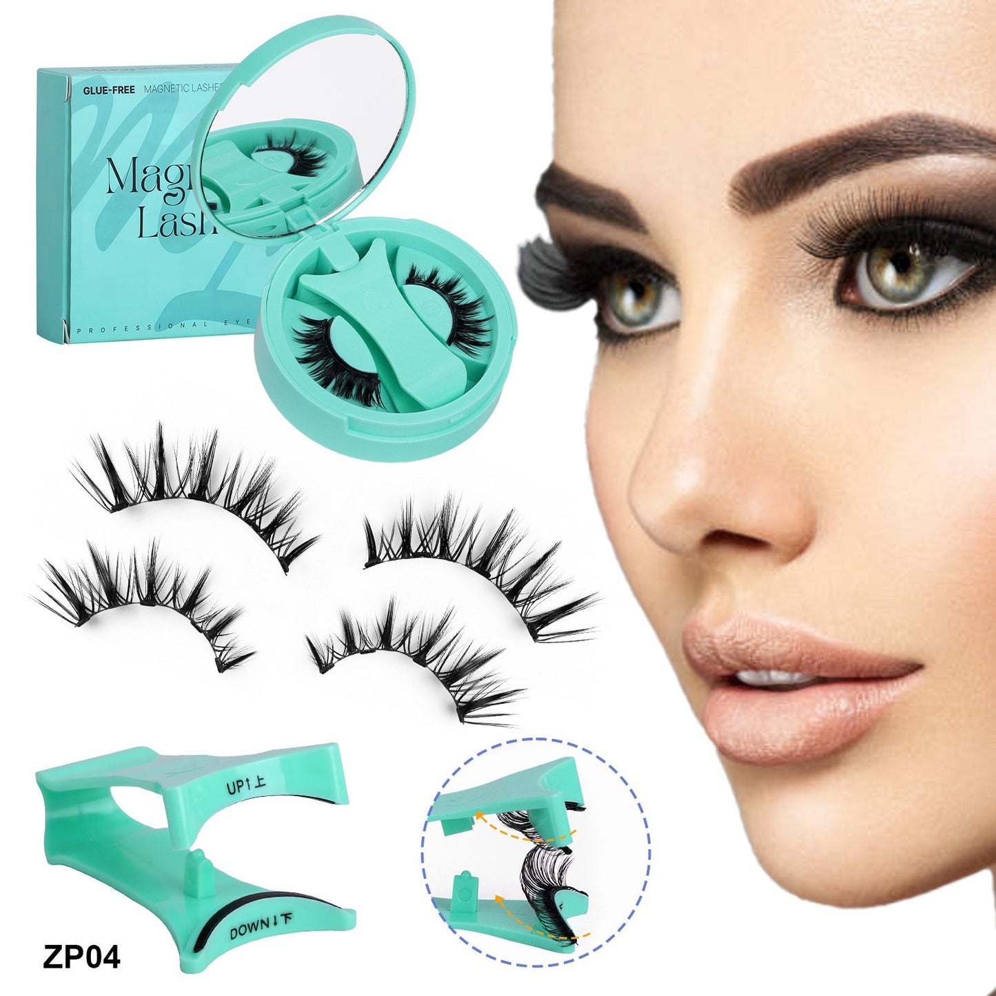 Reusable Magnetic Eyelashes with Applicator