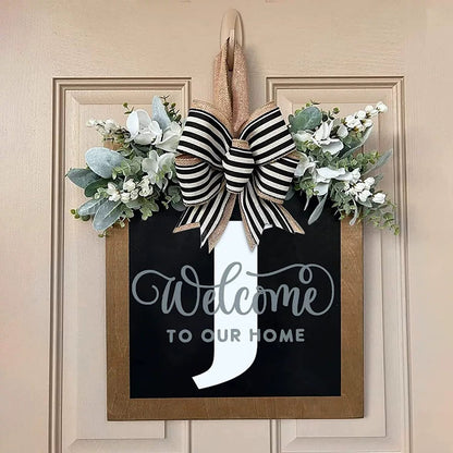 Letter & Leaf Design Door Hanger