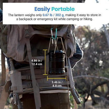 Collapsible Portable LED Camping Lantern Lightweight Waterproof Solar USB Rechargeable Flashlight