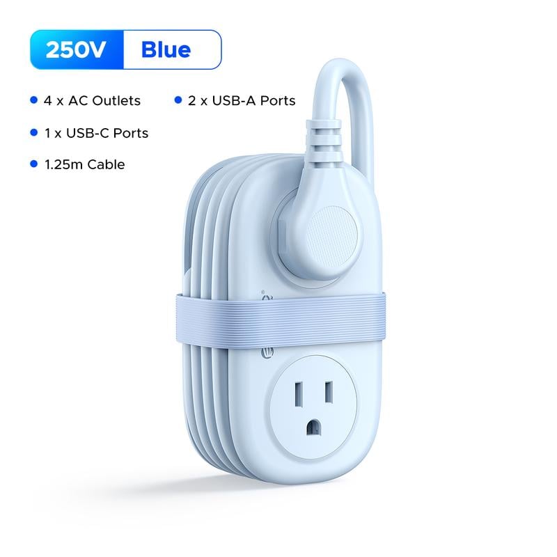 🔥7 in 1  Power Strip, ORICO 4 Outlets 3 USB Ports