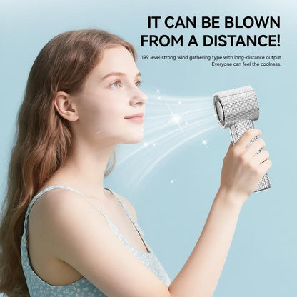 🔥S5 Full Diamond Luxury Craftsmanship Portable Handheld Turbo Fan